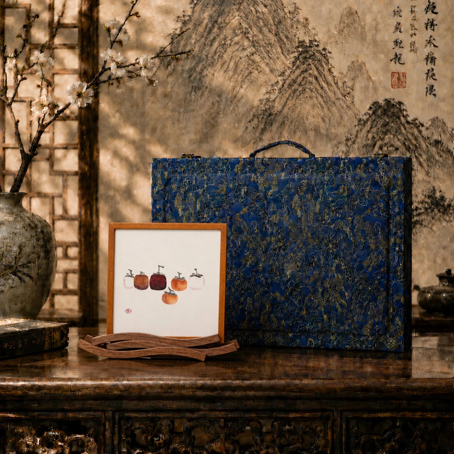 Museum-Quality Moonrise Over the Sea: Six Persimmons Suzhou
