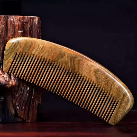 Sandalwood Comb, Anti-Static Wooden Hair Brush, Scalp Massage