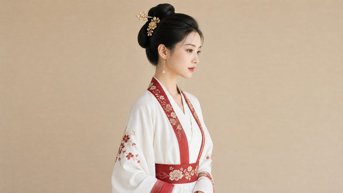 Traditional Hanfu wedding accessories with elegant gold and pearl hair ornaments for Chinese bridal and festival styling