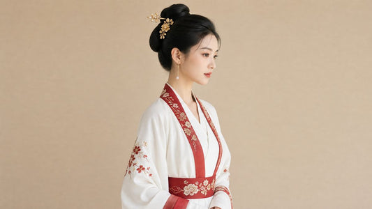 Traditional Hanfu wedding accessories with elegant gold and pearl hair ornaments for Chinese bridal and festival styling