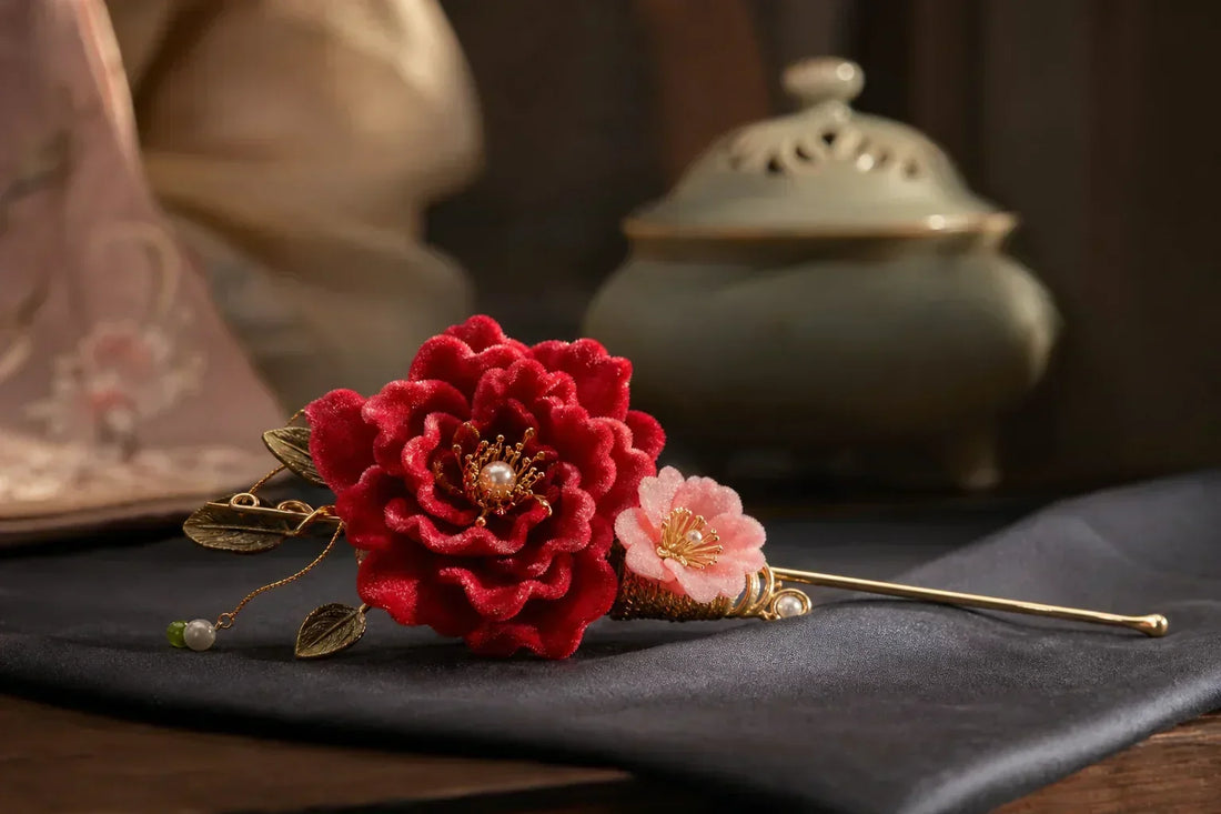 Handcrafted Ronghua velvet flowers Tang Dynasty traditional Chinese silk hair accessories Nanjing velvet craft