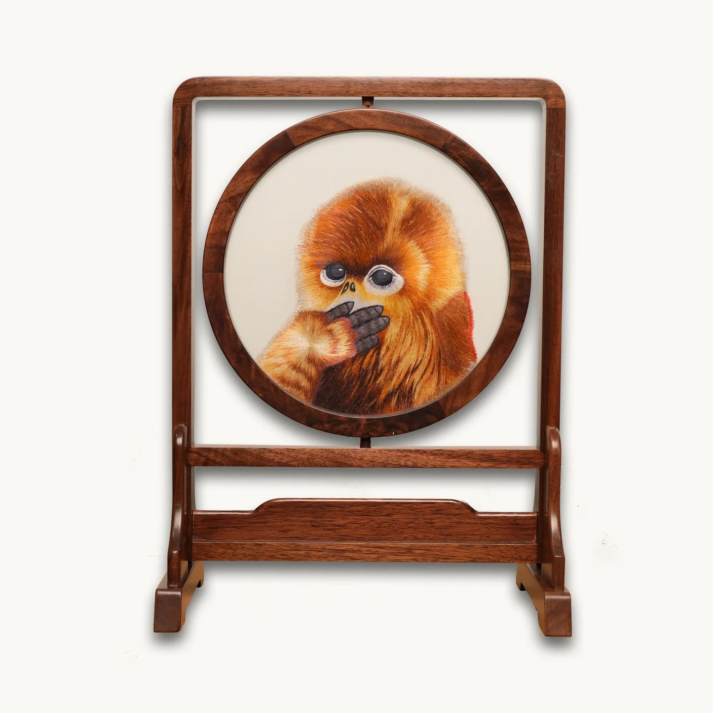 Animal Art Wooden Display Suzhou Embroidery Ornament