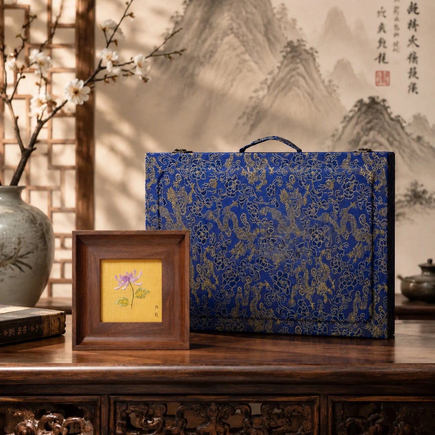 Wall Art Chrysanthemum Suzhou Embroidery Ornament