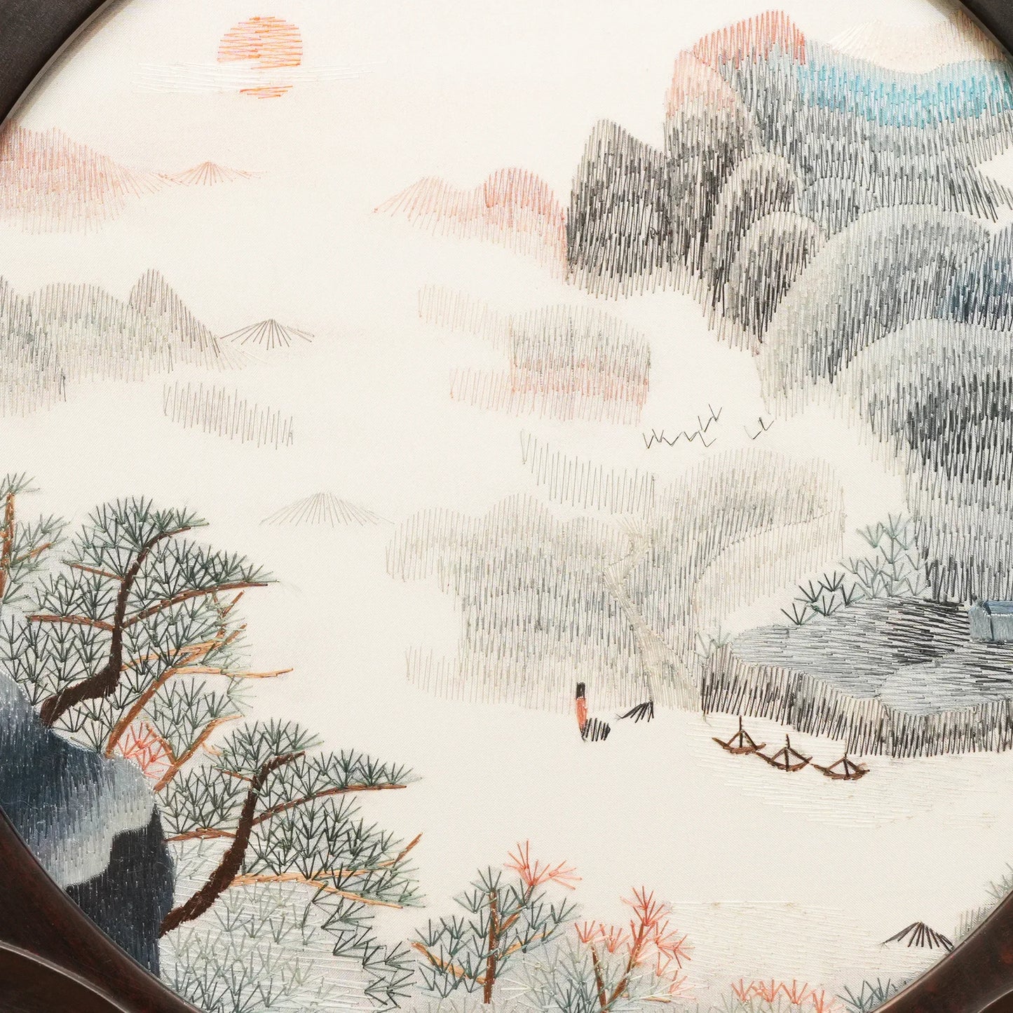 Landscape Scene with Cloud Pattern Wooden Stand Suzhou