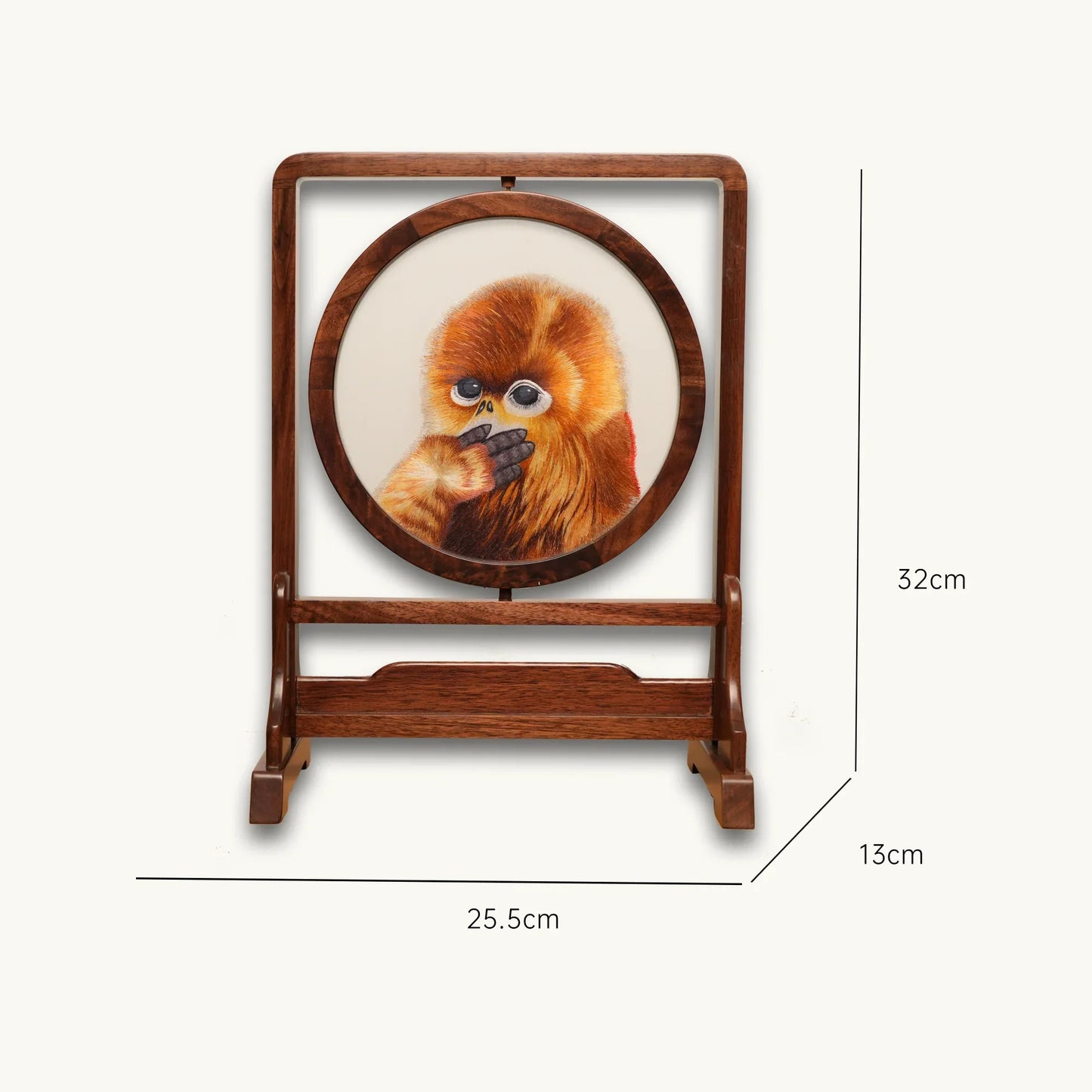 Animal Art Wooden Display Suzhou Embroidery Ornament