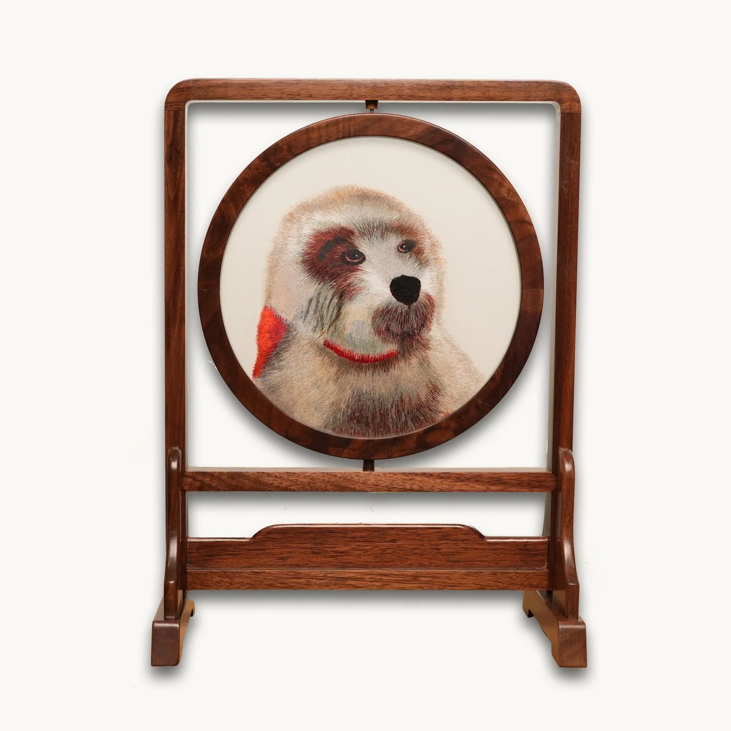 Animal Art Wooden Display Suzhou Embroidery Ornament