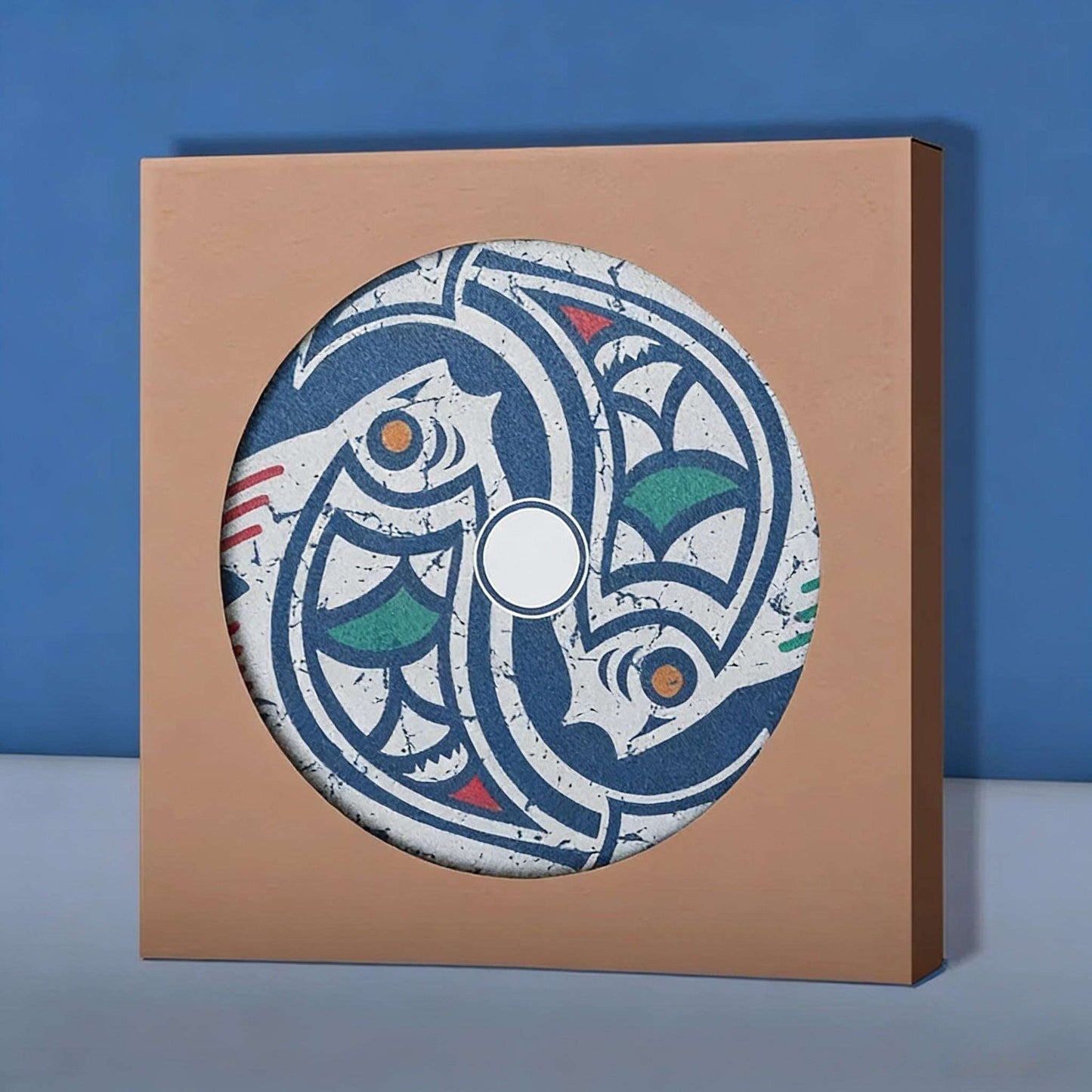 Ceramic Coaster, Hand Drawn Traditional Ethnic Art, Cultural Home Decor, Travel Souvenir