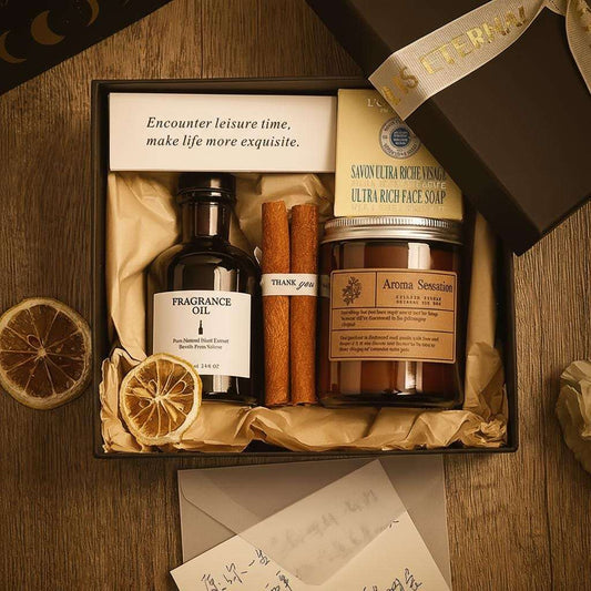 Luxury Spa Gift Box, Soy Candle, Aromatherapy Oil Set