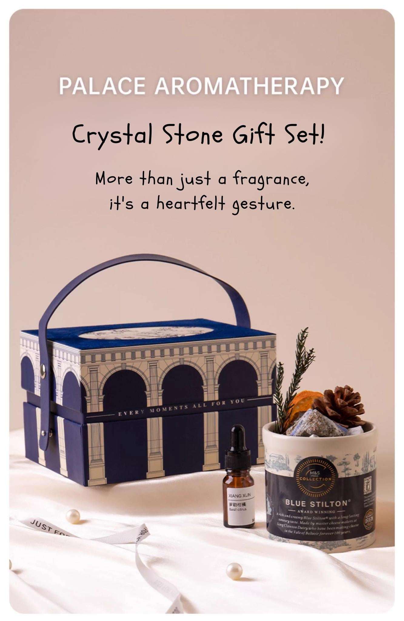 Scent Of Time Collection Aromatherapy Crystal Stone Gift Set - Elegant Home Fragrance Thoughtful Gift