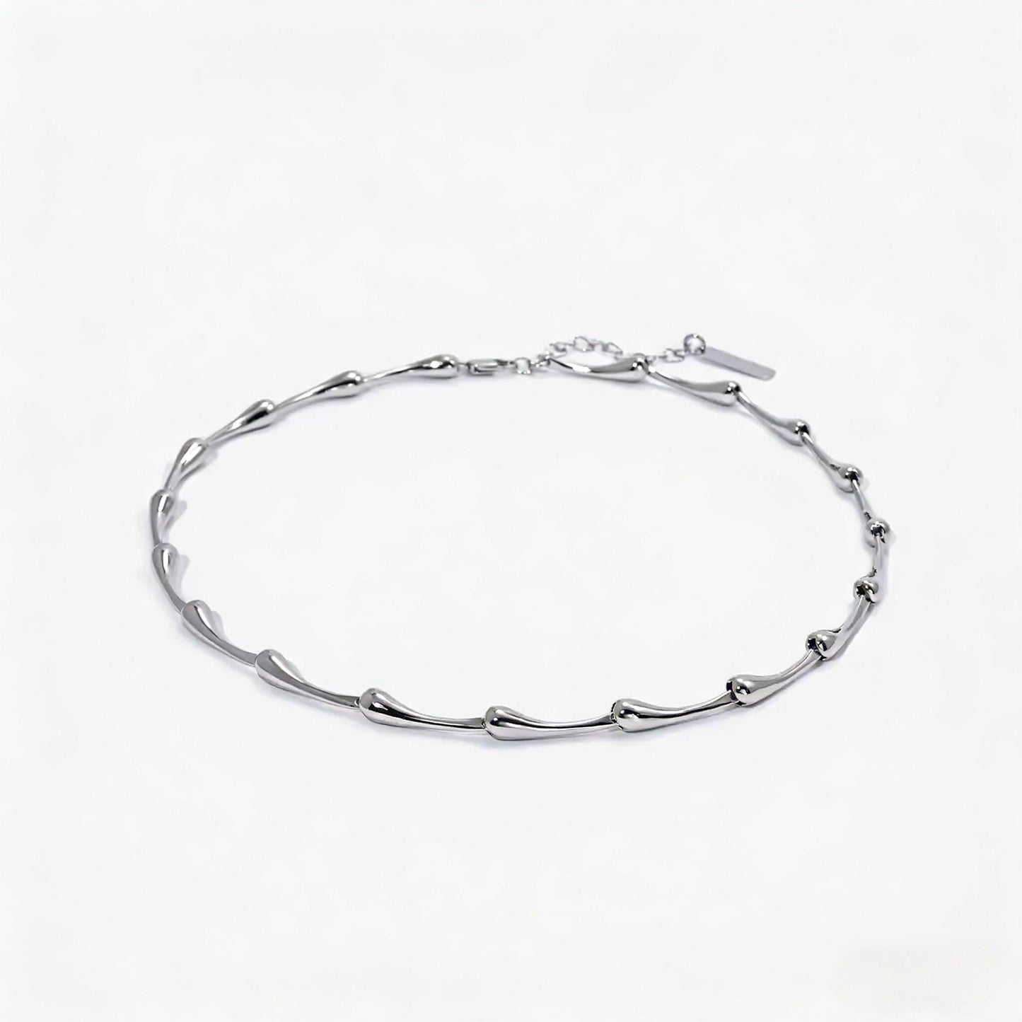 Silver bracelet on a white background