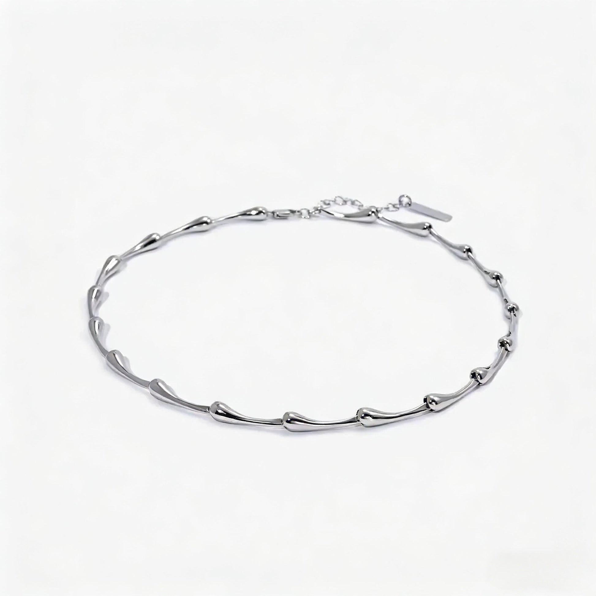 Silver bracelet on a white background
