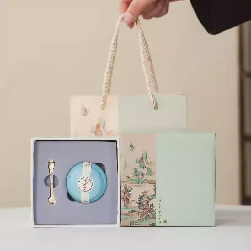 Solid Perfume and decorative box on a neutral background