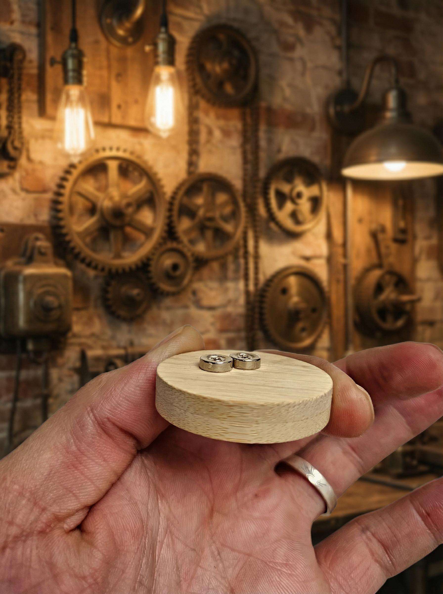 Handmade Steampunk Robot Necklace – Wood &amp; Metal Industrial Pendant