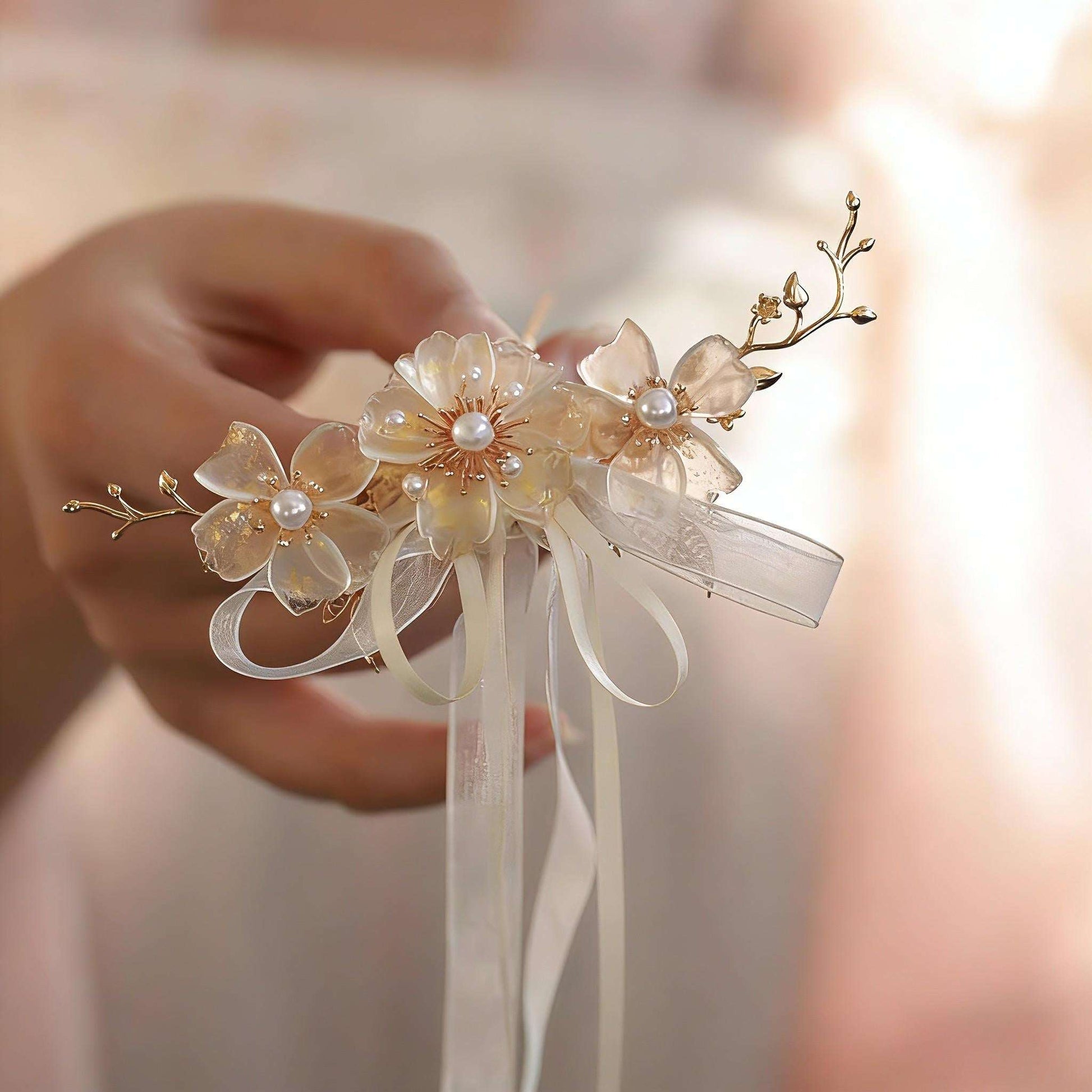 Ethereal Fairy Hair Stick, Floral Pearl Hair Pin, Forest Boho Accessory
