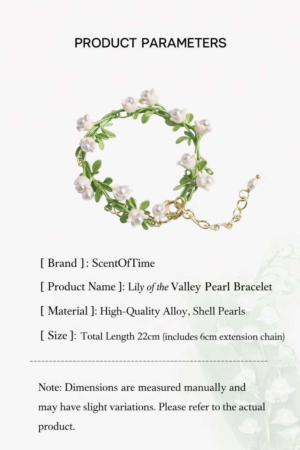 Lily of the Valley Bracelet | Hand-Enameled Botanical Bridal Jewelry Gift For Her