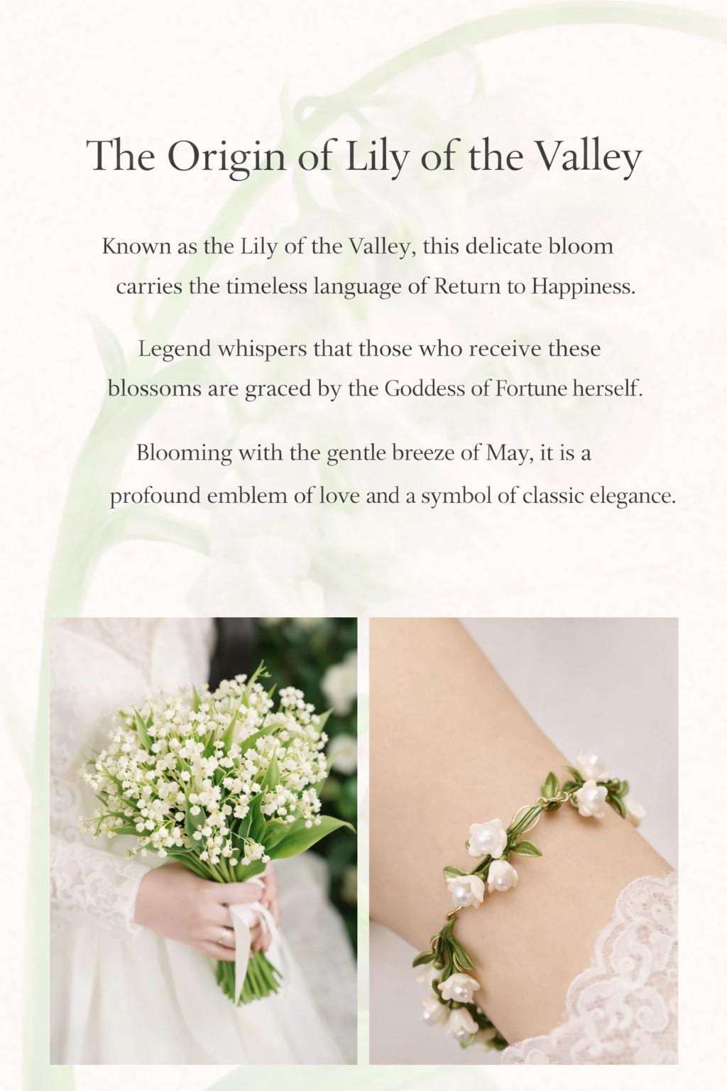 Lily of the Valley Bracelet | Hand-Enameled Botanical Bridal Jewelry Gift For Her