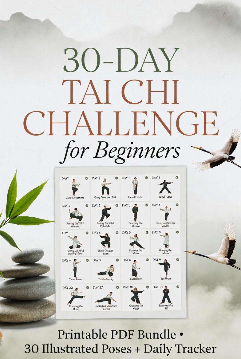 30-Day Visual Tai Chi Challenge, Balance &amp; Flexibility Guide (PDF)