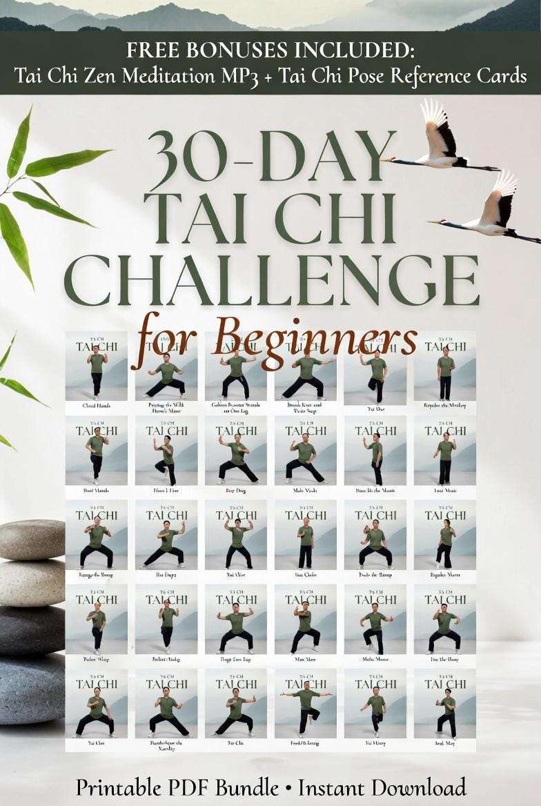 30-Day Visual Tai Chi Challenge, Balance &amp; Flexibility Guide (PDF)