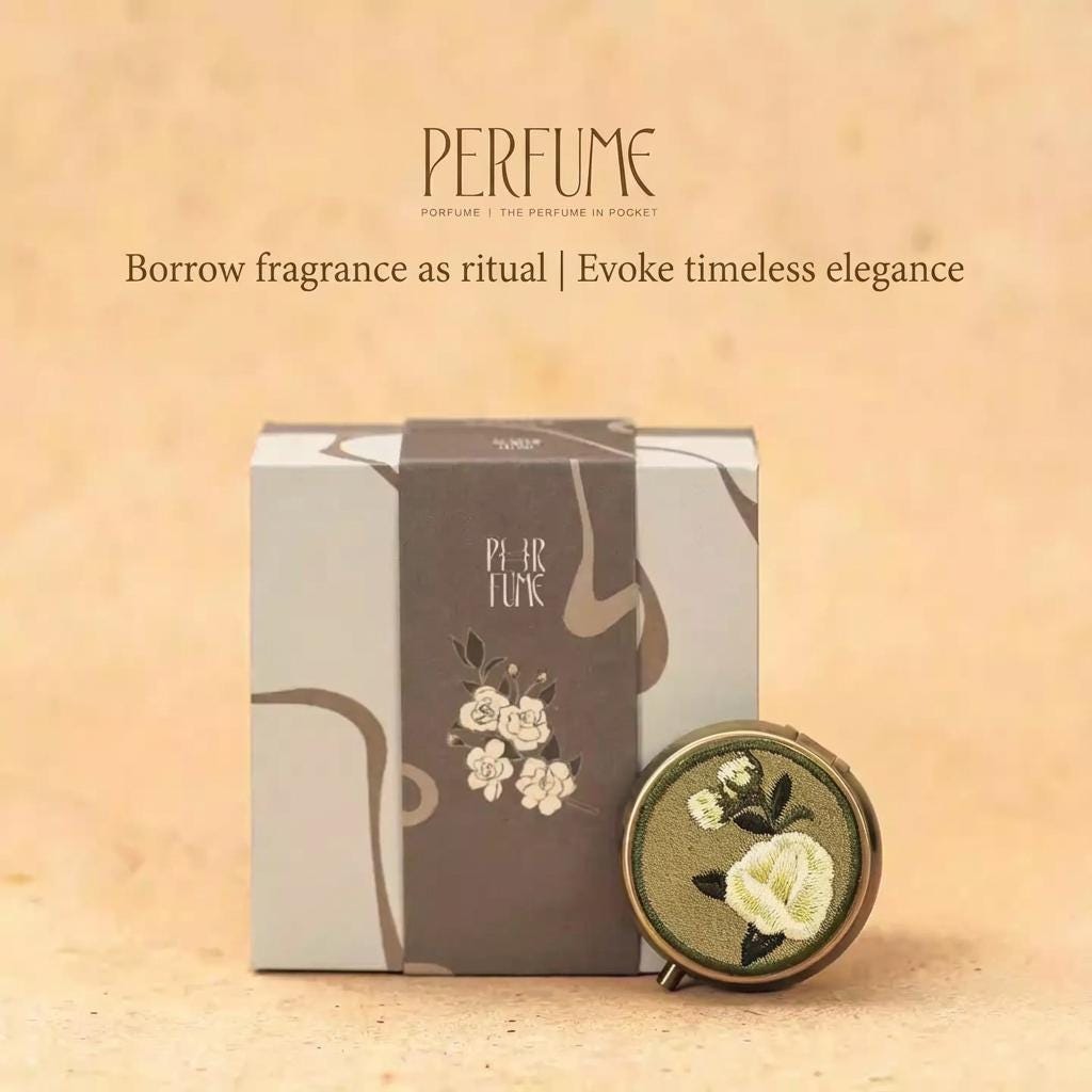 Jasmine Solid Perfume Balm | Embroidered Travel Compact – Scent Of