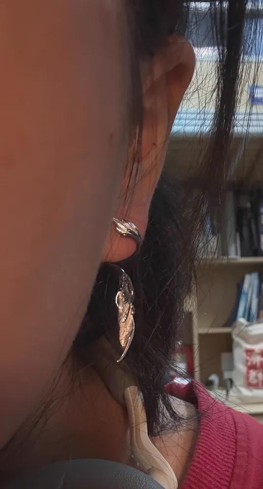 925 Sterling Silver Feather Earrings: Black Enamel Gothic Dangle