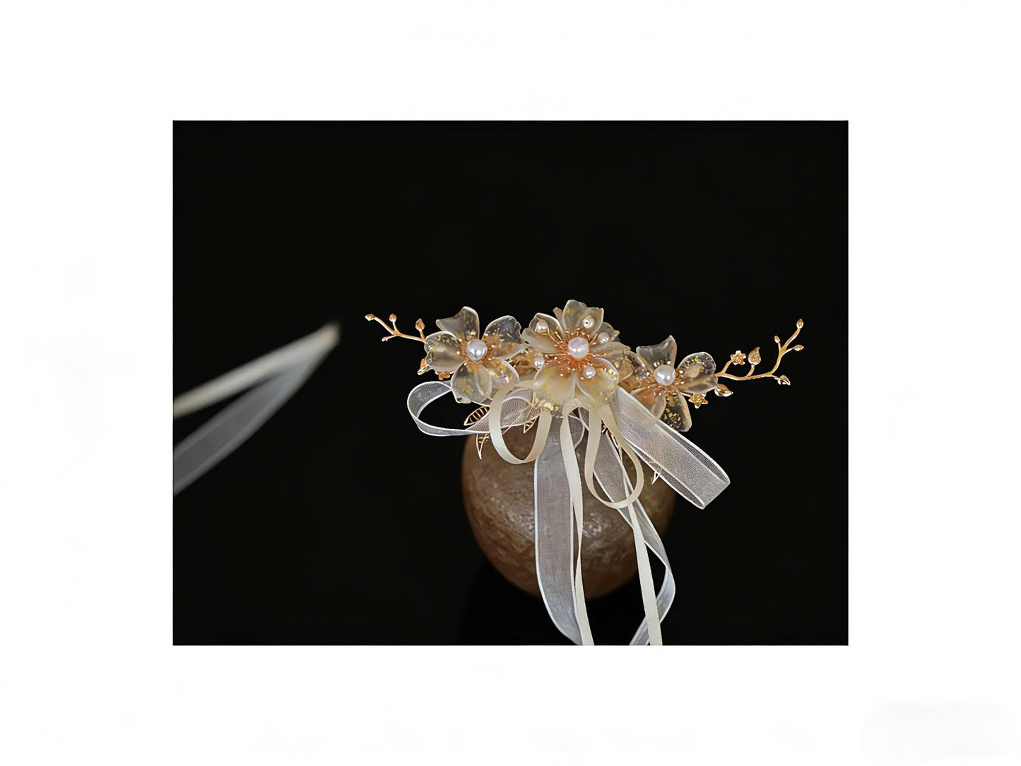 Ethereal Fairy Hair Stick, Floral Pearl Hair Pin, Forest Boho Accessory