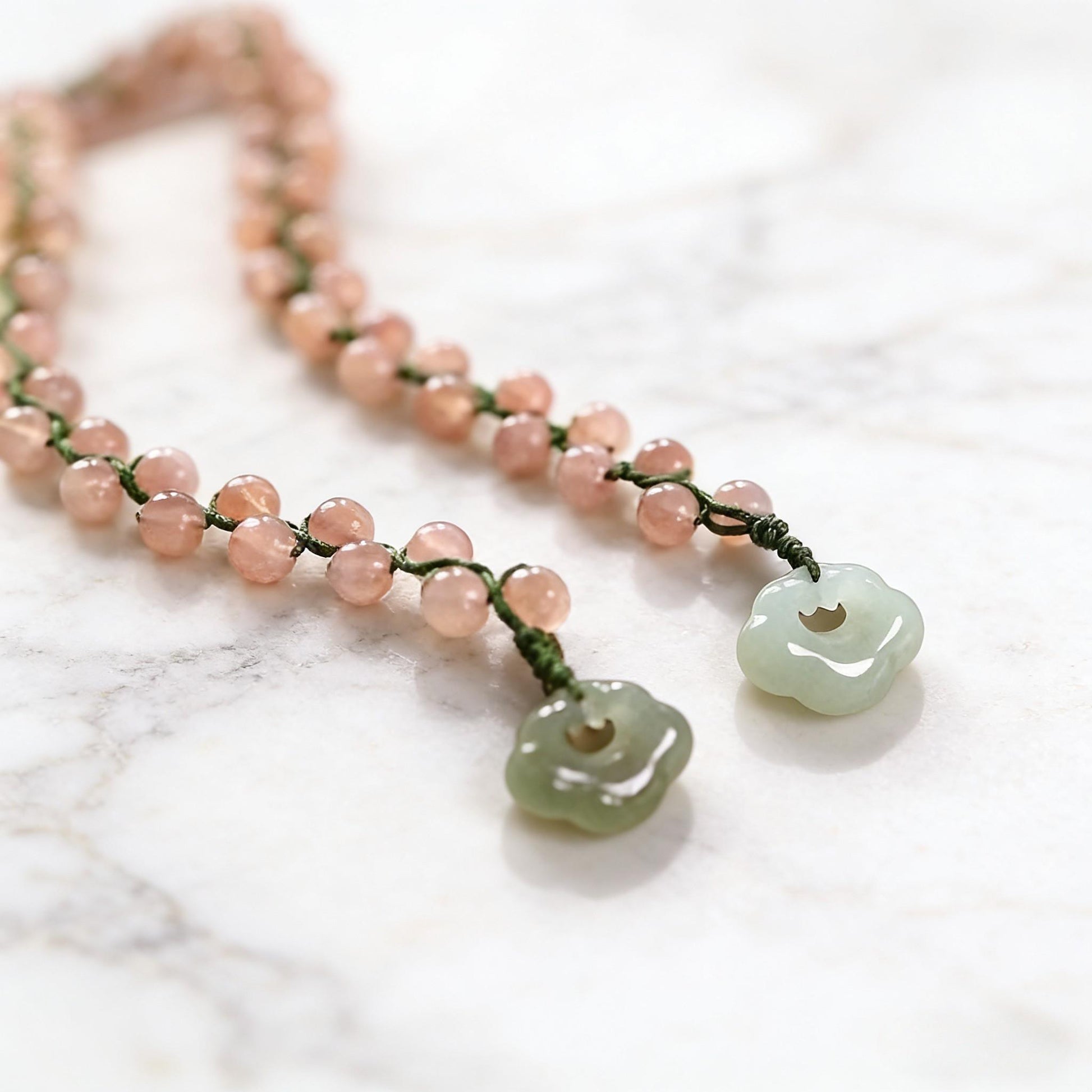 Adjustable Green Jade Bracelet, Lucky Energy Amulet, Natural Beaded Spiritual Jewelry - Scent Of Time