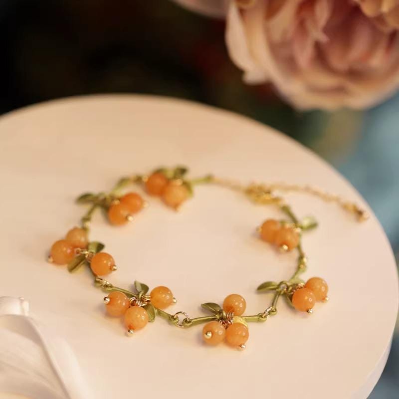 Lily of the Valley Bracelet | Hand-Enameled Botanical Bridal Jewelry Gift For Her - Scent Of Time