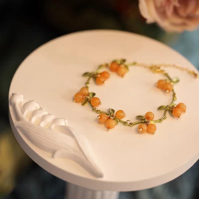 Lily of the Valley Bracelet | Hand-Enameled Botanical Bridal Jewelry Gift For Her - Scent Of Time