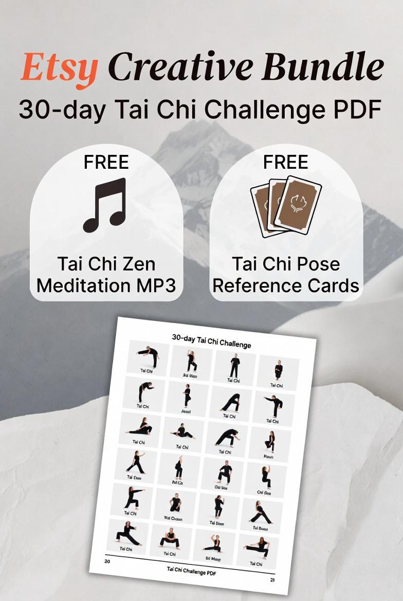 30-Day Visual Tai Chi Challenge, Balance &amp; Flexibility Guide (PDF) - Scent Of Time